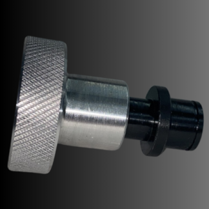 1/4" 20 alum. knob w/ steel shaft and collet